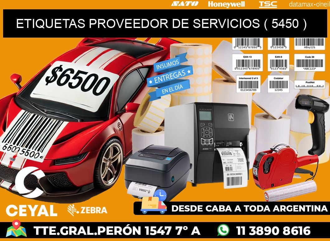 ETIQUETAS PROVEEDOR DE SERVICIOS ( 5450 )