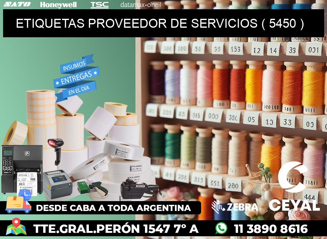 ETIQUETAS PROVEEDOR DE SERVICIOS ( 5450 )