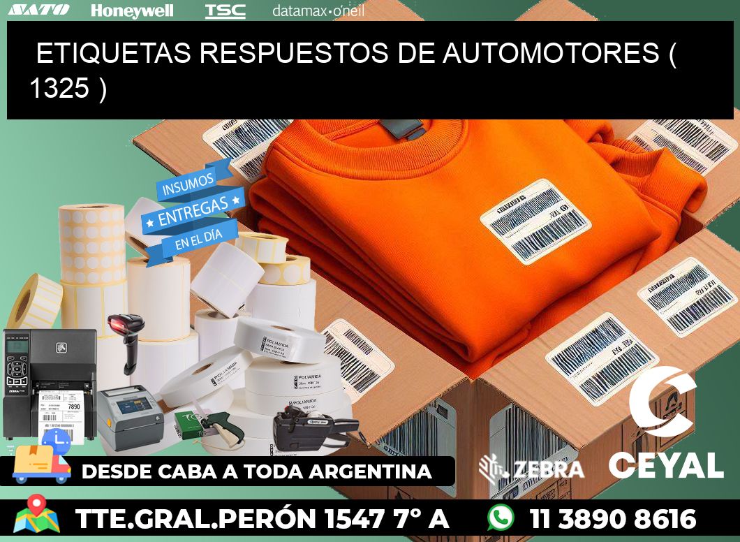 ETIQUETAS RESPUESTOS DE AUTOMOTORES ( 1325 )