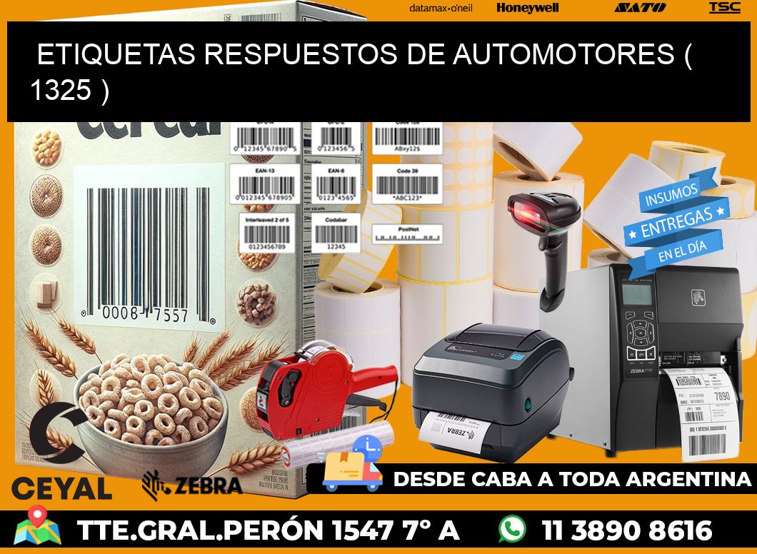 ETIQUETAS RESPUESTOS DE AUTOMOTORES ( 1325 )