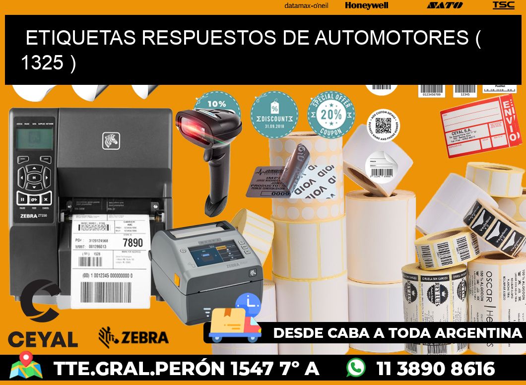 ETIQUETAS RESPUESTOS DE AUTOMOTORES ( 1325 )