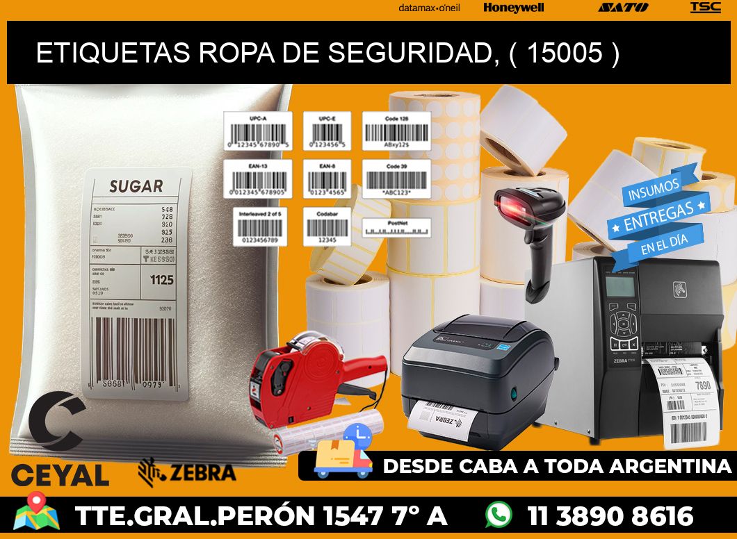 ETIQUETAS ROPA DE SEGURIDAD, ( 15005 )