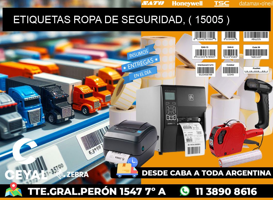 ETIQUETAS ROPA DE SEGURIDAD, ( 15005 )