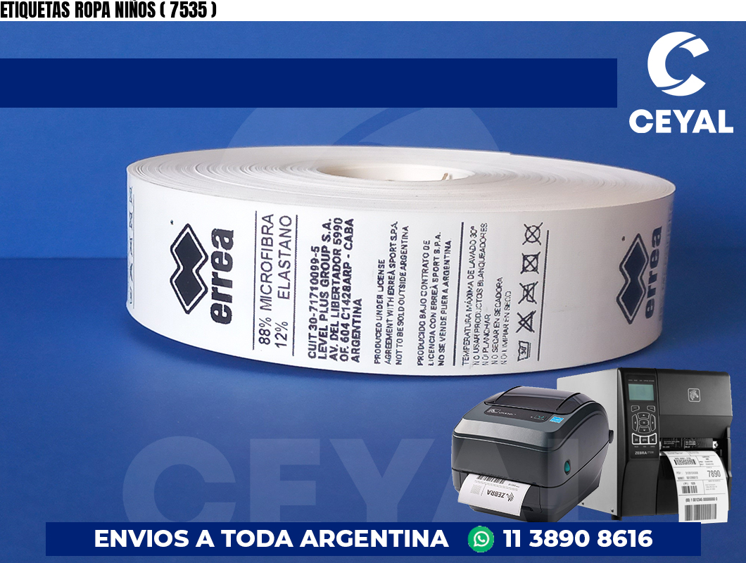 ETIQUETAS ROPA NIÑOS ( 7535 )