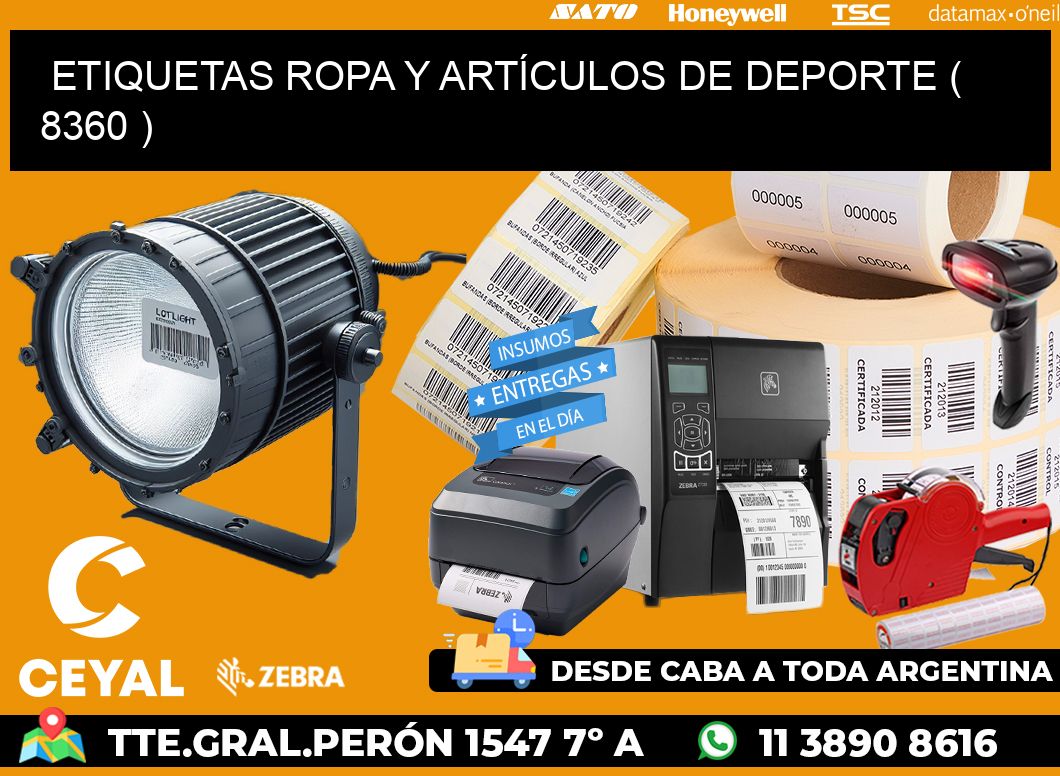 ETIQUETAS ROPA Y ARTÍCULOS DE DEPORTE ( 8360 )