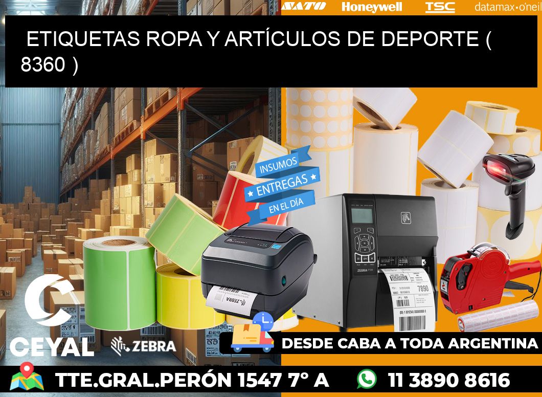 ETIQUETAS ROPA Y ARTÍCULOS DE DEPORTE ( 8360 )
