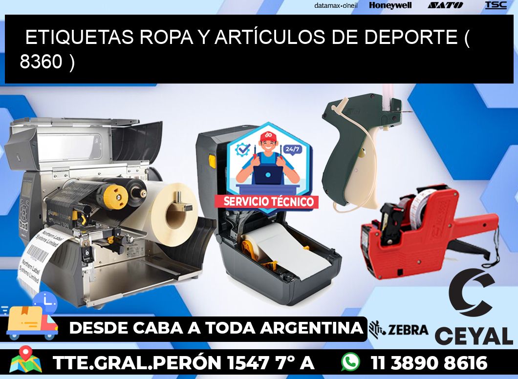 ETIQUETAS ROPA Y ARTÍCULOS DE DEPORTE ( 8360 )