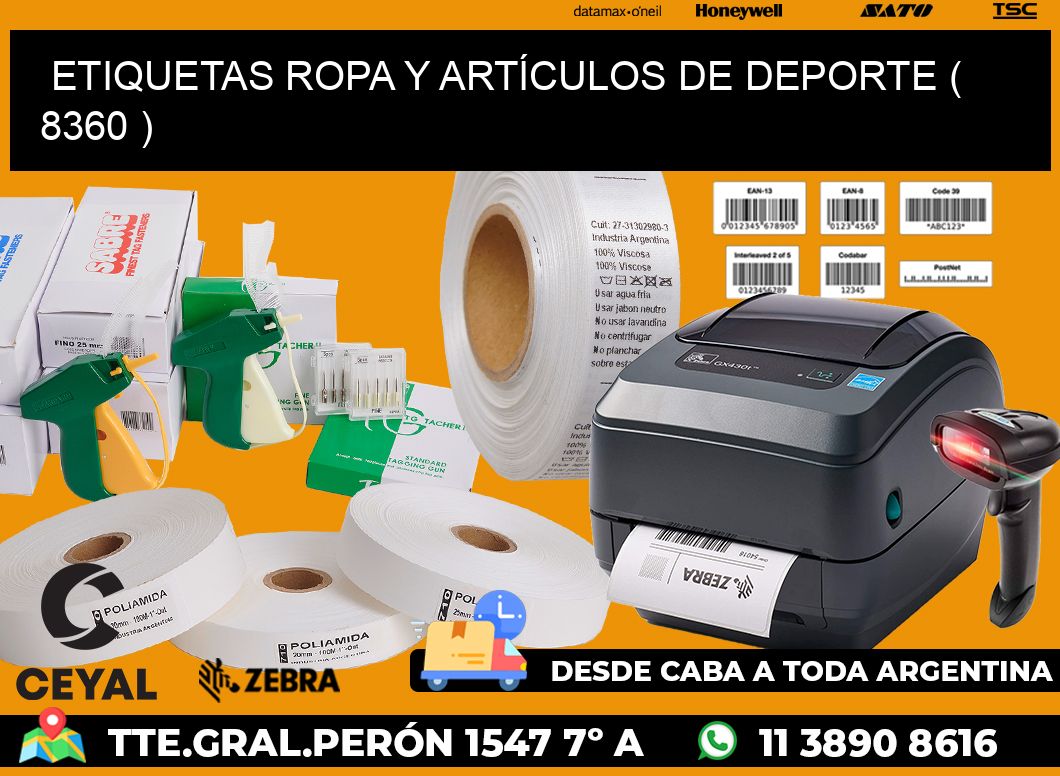 ETIQUETAS ROPA Y ARTÍCULOS DE DEPORTE ( 8360 )