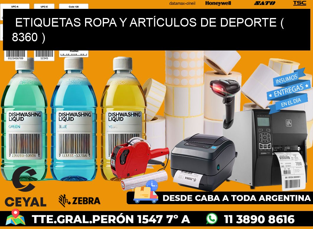 ETIQUETAS ROPA Y ARTÍCULOS DE DEPORTE ( 8360 )