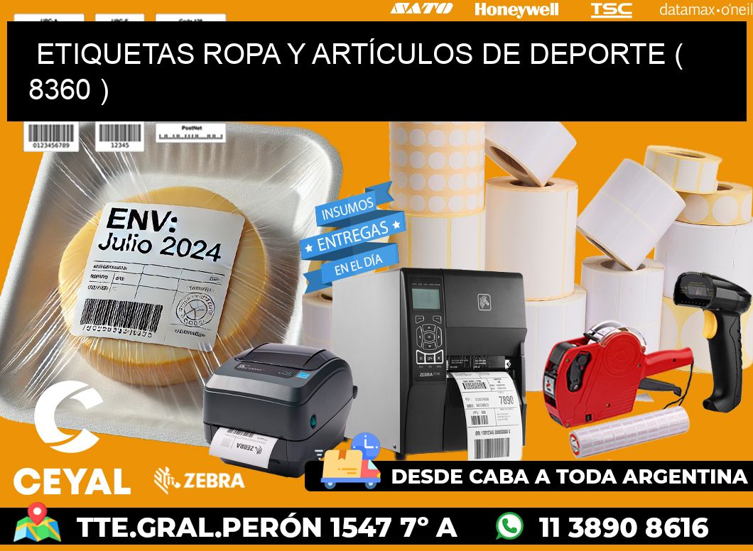 ETIQUETAS ROPA Y ARTÍCULOS DE DEPORTE ( 8360 )