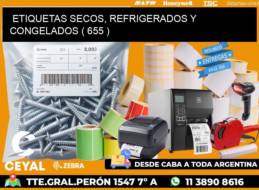 ETIQUETAS SECOS, REFRIGERADOS Y CONGELADOS ( 655 )