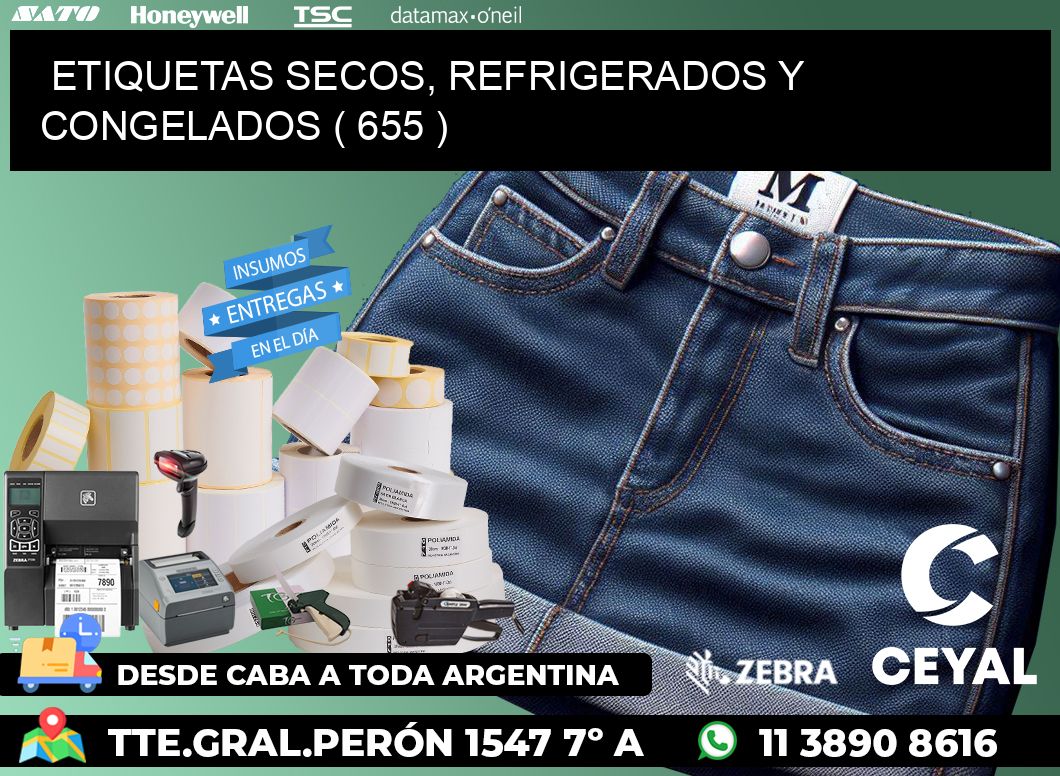 ETIQUETAS SECOS, REFRIGERADOS Y CONGELADOS ( 655 )
