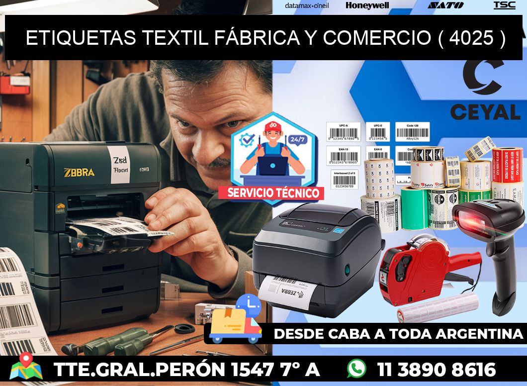 ETIQUETAS TEXTIL FÁBRICA Y COMERCIO ( 4025 )