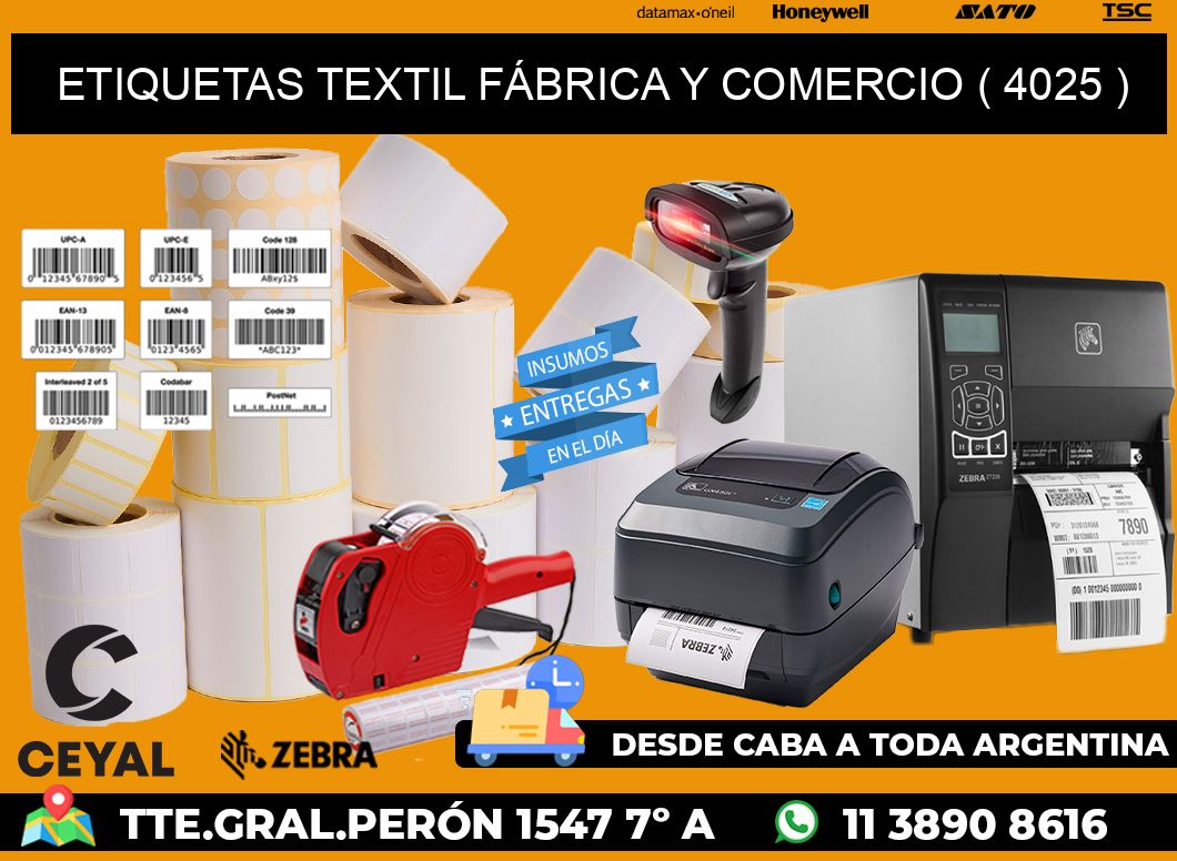 ETIQUETAS TEXTIL FÁBRICA Y COMERCIO ( 4025 )