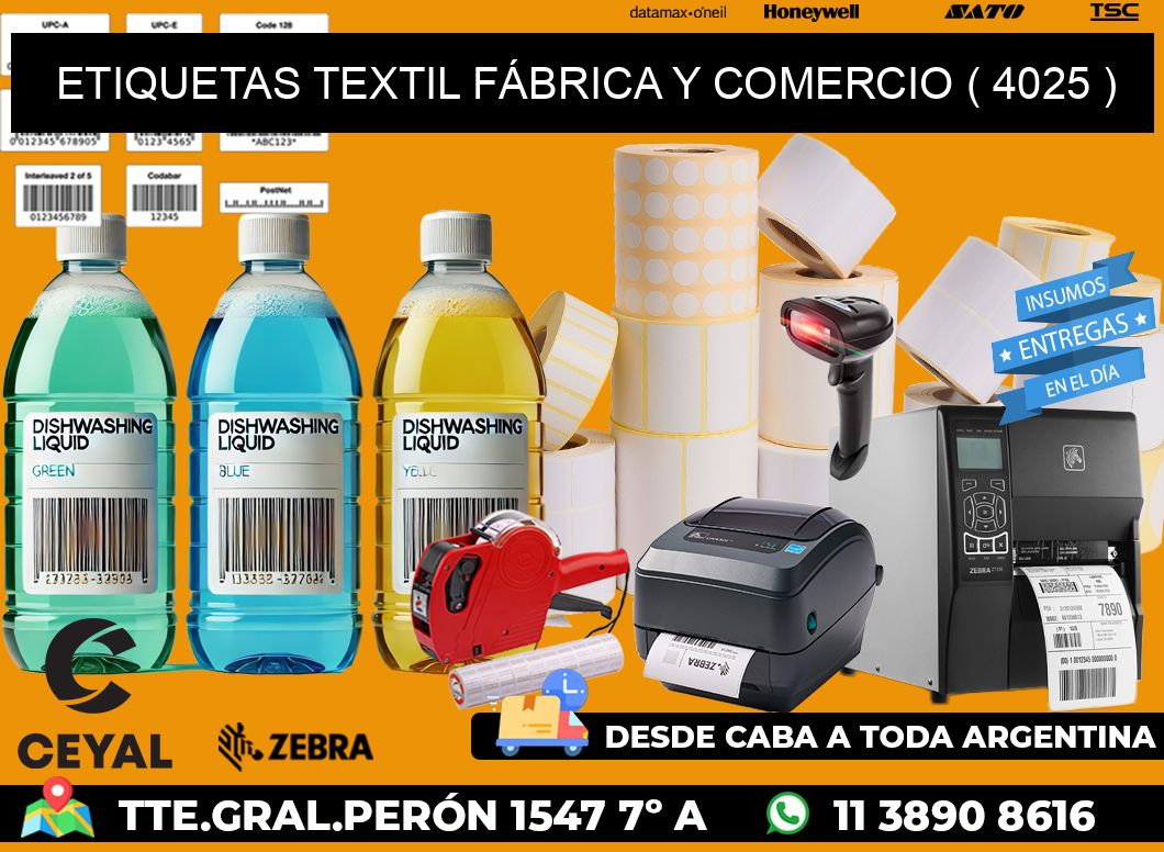 ETIQUETAS TEXTIL FÁBRICA Y COMERCIO ( 4025 )