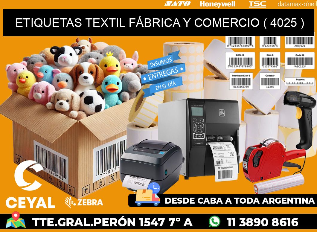 ETIQUETAS TEXTIL FÁBRICA Y COMERCIO ( 4025 )