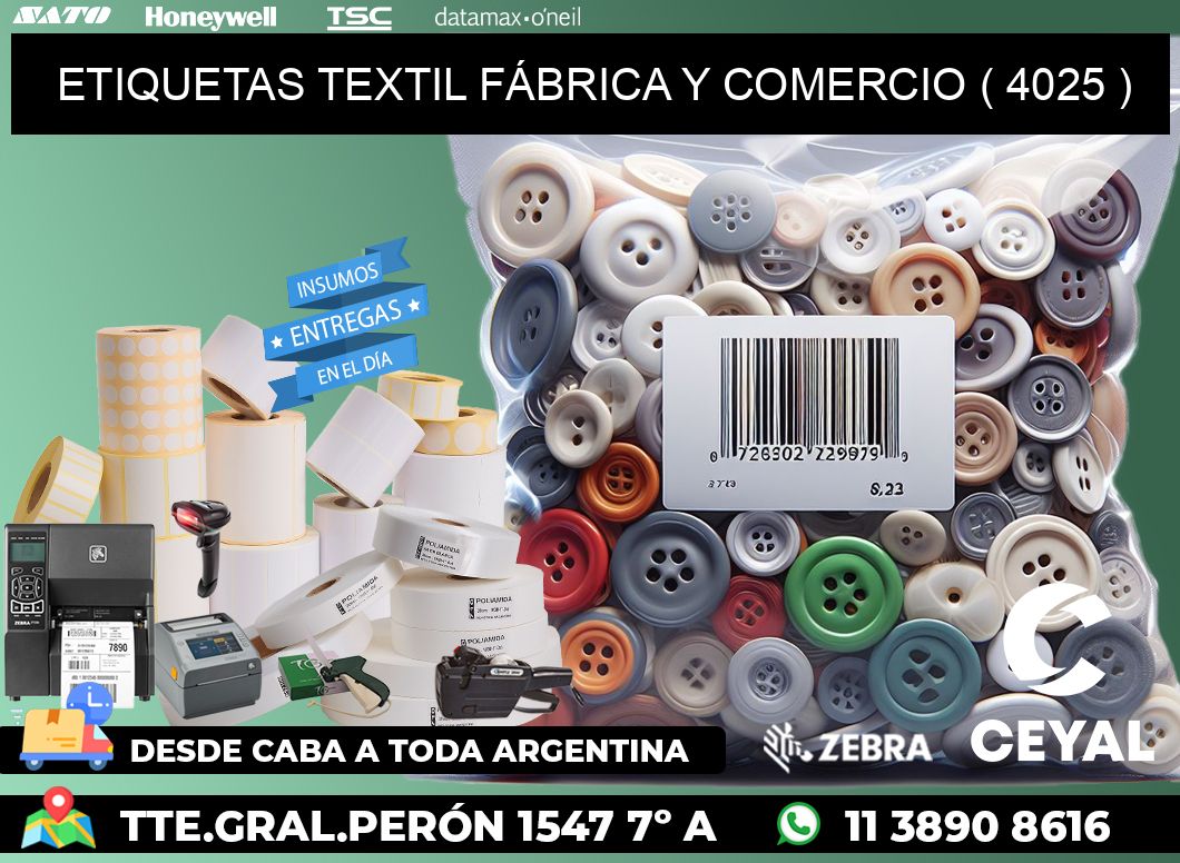 ETIQUETAS TEXTIL FÁBRICA Y COMERCIO ( 4025 )