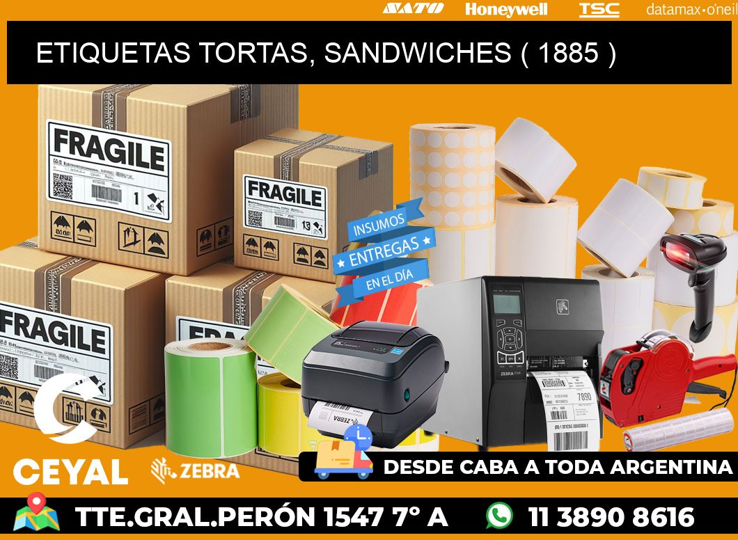 ETIQUETAS TORTAS, SANDWICHES ( 1885 )