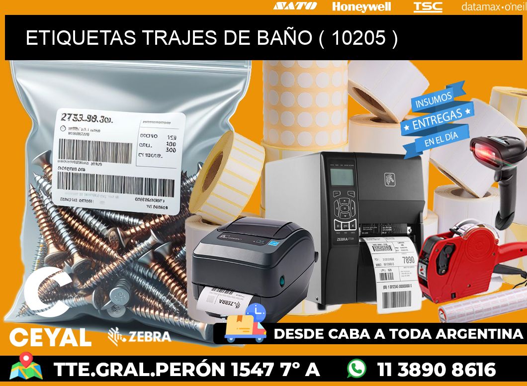 ETIQUETAS TRAJES DE BAÑO ( 10205 )