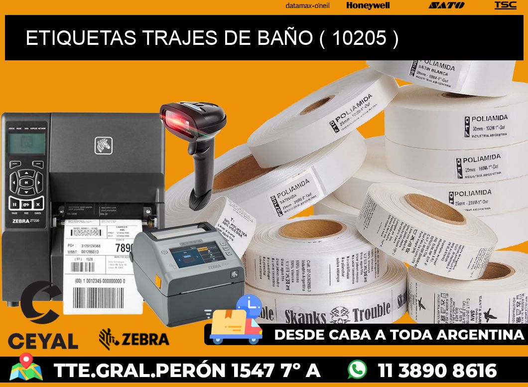 ETIQUETAS TRAJES DE BAÑO ( 10205 )