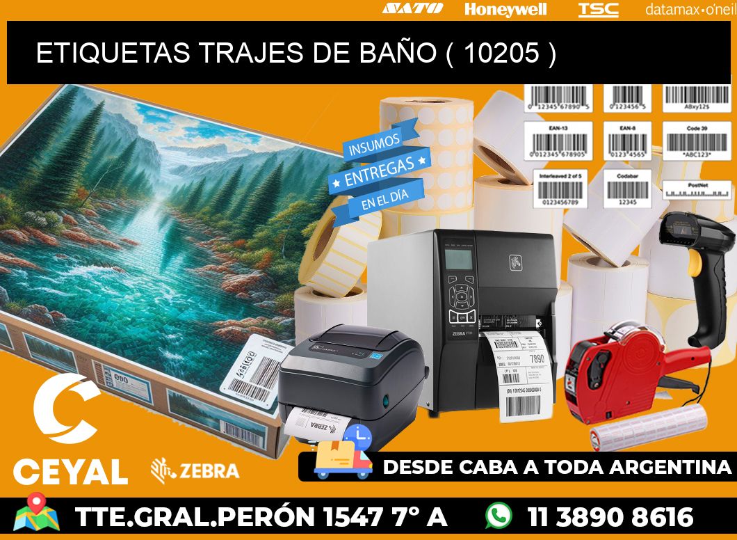 ETIQUETAS TRAJES DE BAÑO ( 10205 )