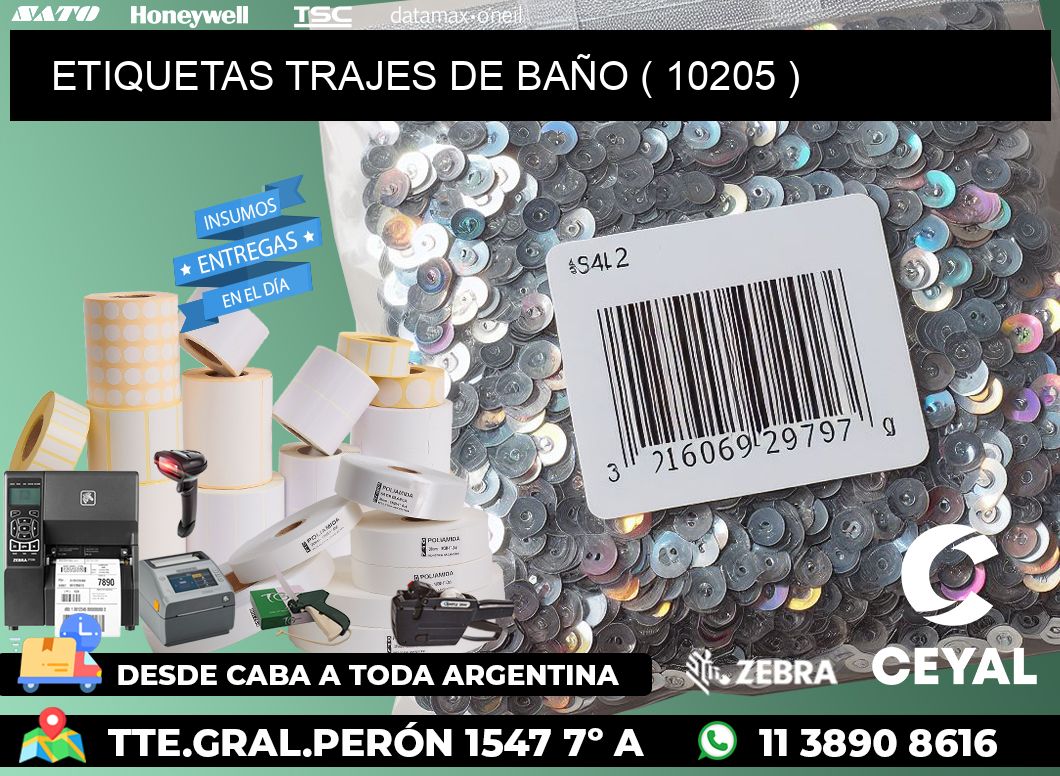ETIQUETAS TRAJES DE BAÑO ( 10205 )