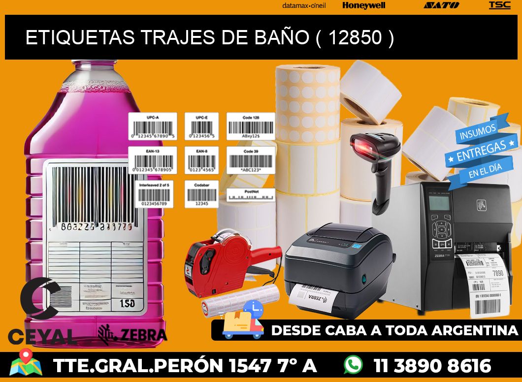 ETIQUETAS TRAJES DE BAÑO ( 12850 )