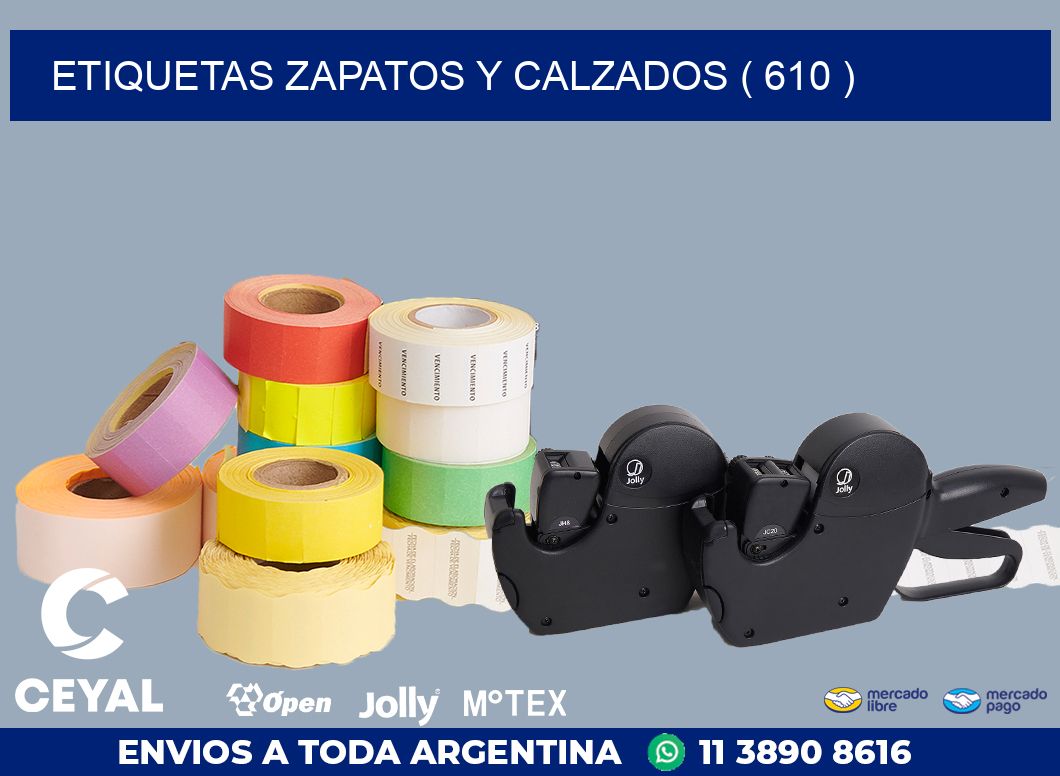 ETIQUETAS ZAPATOS Y CALZADOS ( 610 )