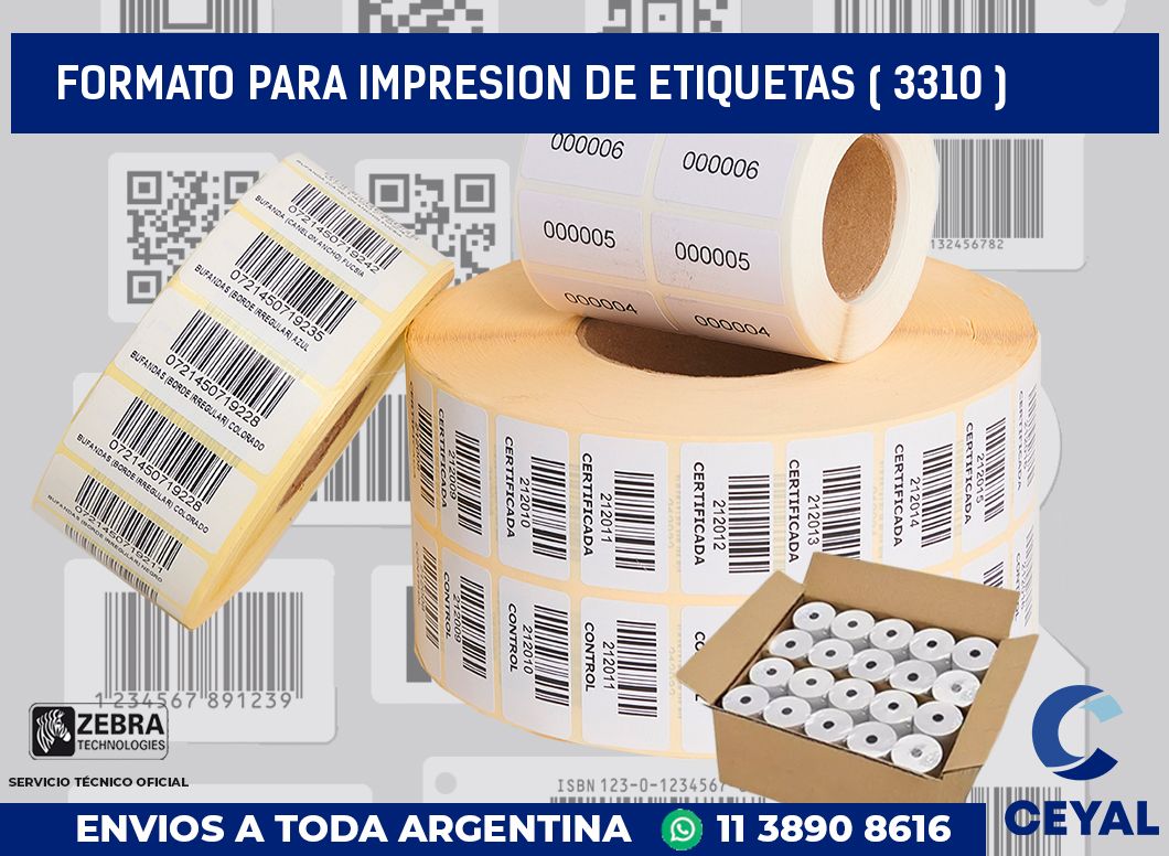 FORMATO PARA IMPRESION DE ETIQUETAS ( 3310 )