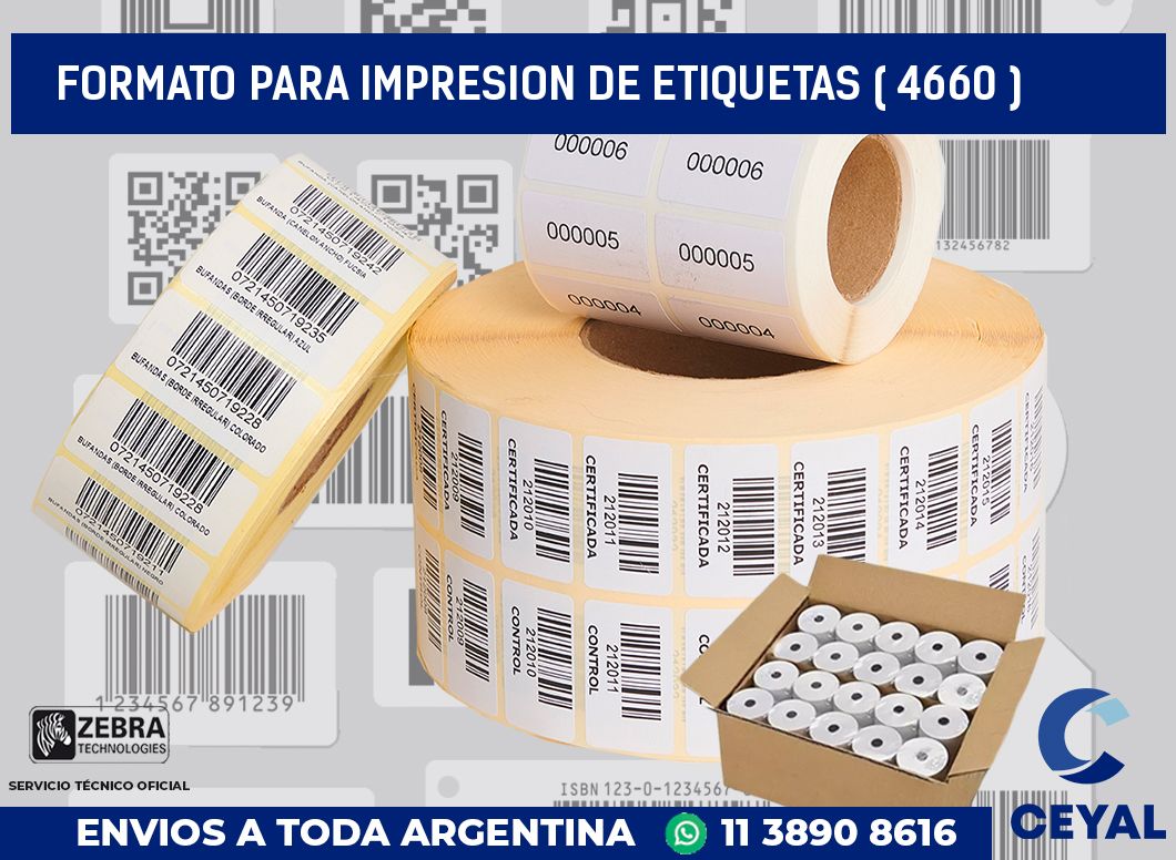 FORMATO PARA IMPRESION DE ETIQUETAS ( 4660 )