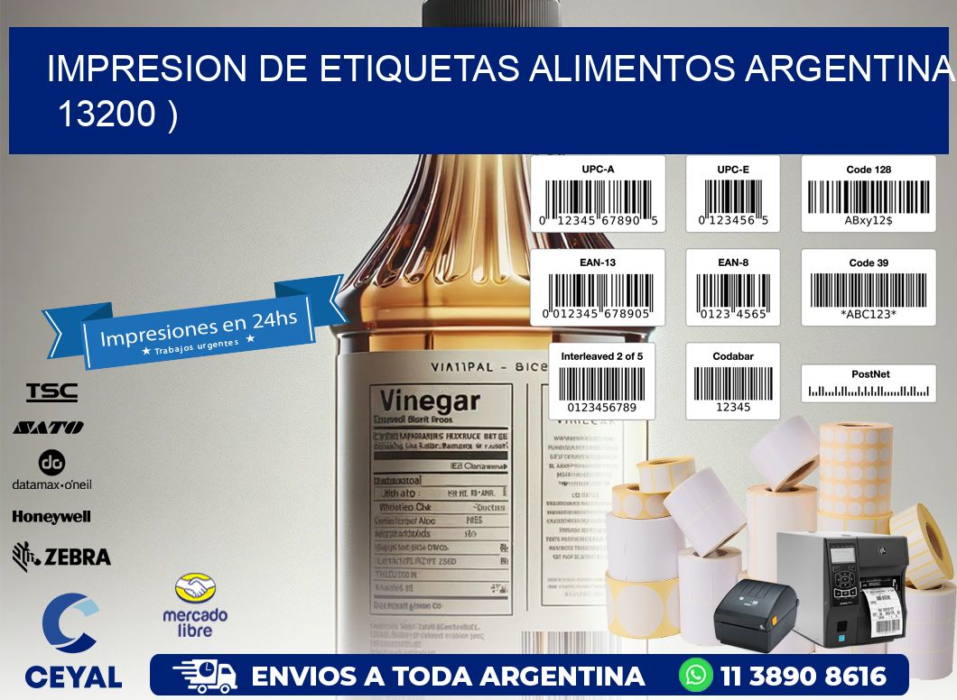 IMPRESION DE ETIQUETAS ALIMENTOS ARGENTINA 13200 )