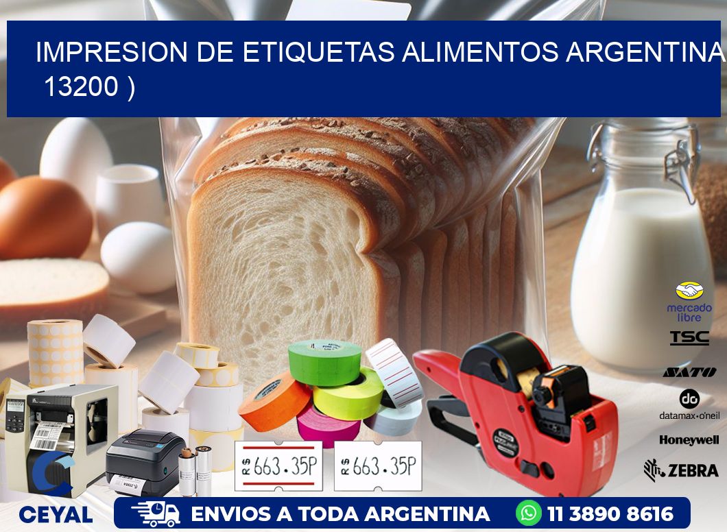 IMPRESION DE ETIQUETAS ALIMENTOS ARGENTINA 13200 )