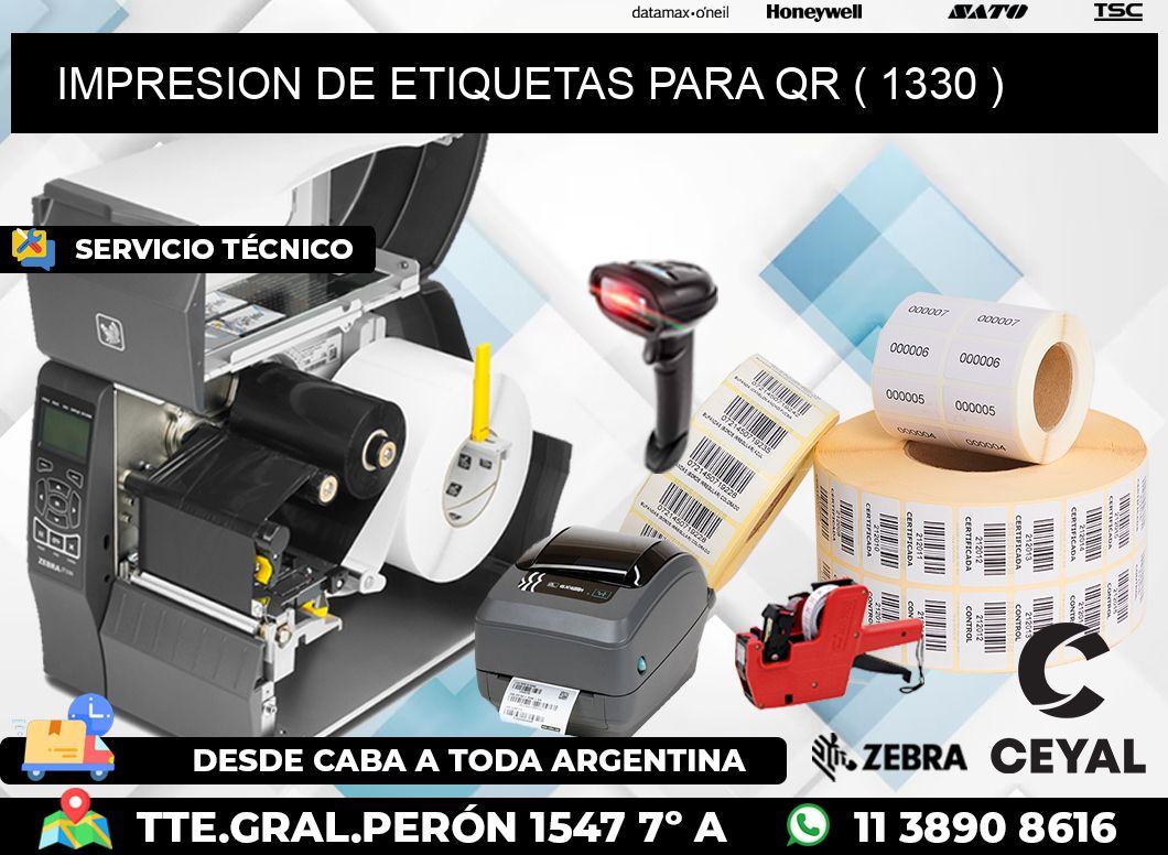 IMPRESION DE ETIQUETAS PARA QR ( 1330 )