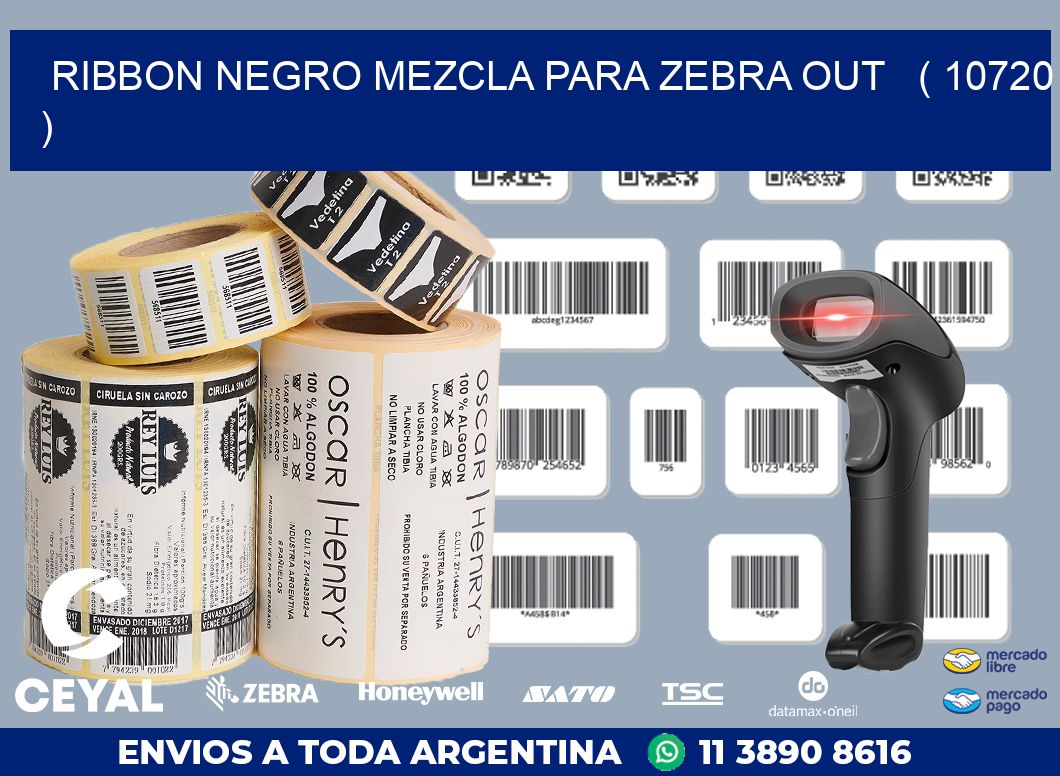 RIBBON NEGRO MEZCLA PARA ZEBRA OUT ( 10720 )