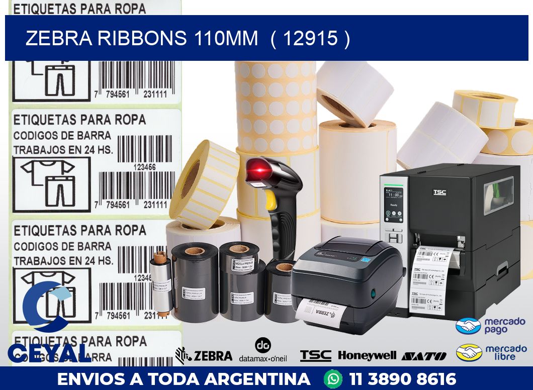 ZEBRA RIBBONS 110MM ( 12915 )