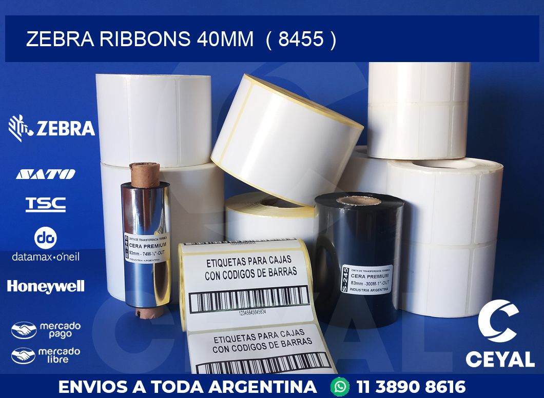 ZEBRA RIBBONS 40MM  ( 8455 )