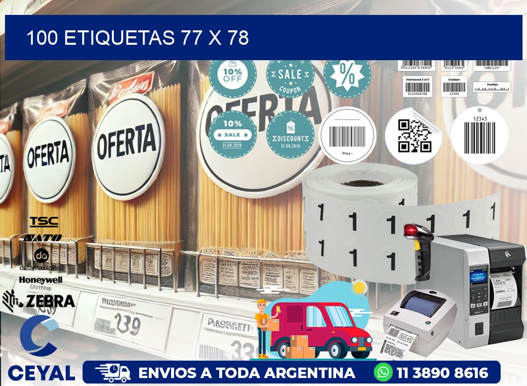 100 ETIQUETAS 77 x 78