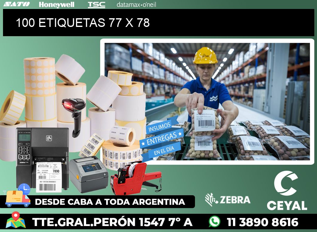 100 ETIQUETAS 77 x 78