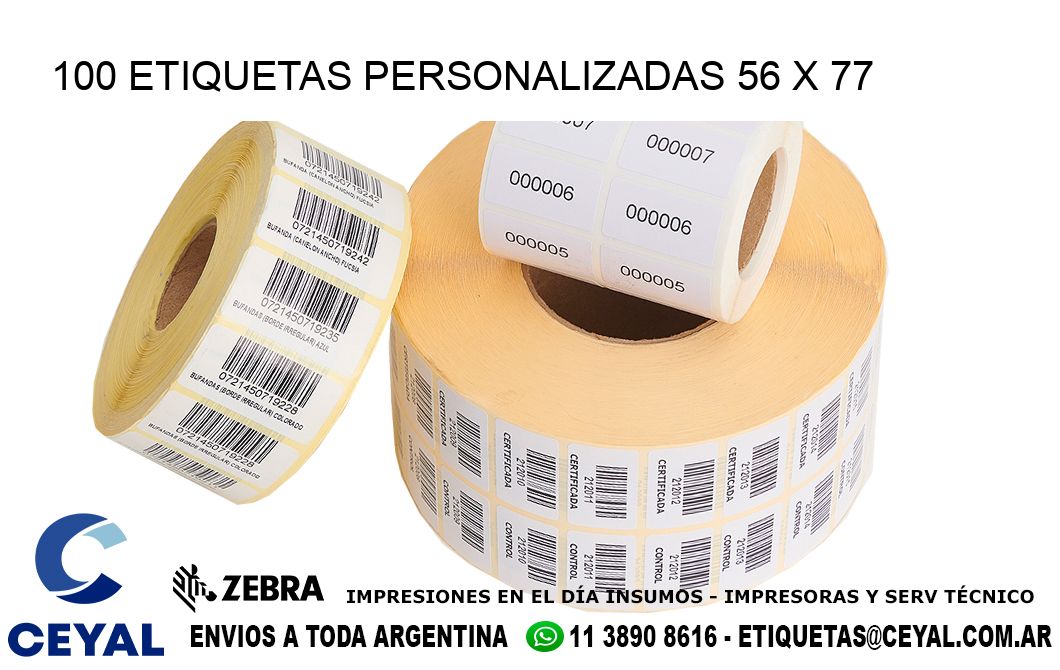 100 ETIQUETAS PERSONALIZADAS 56 x 77