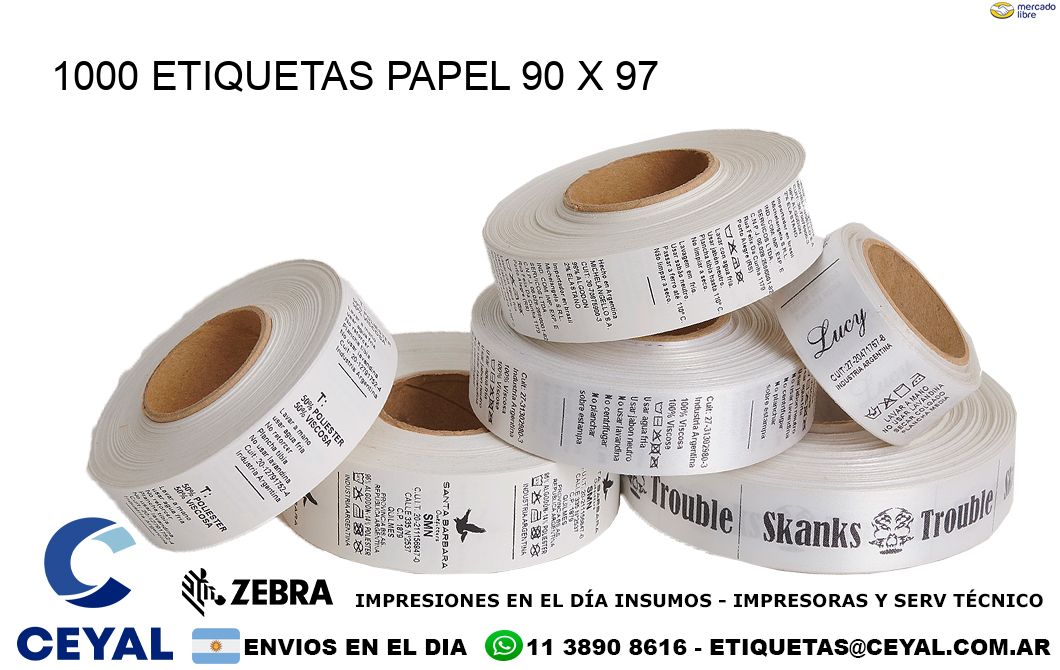 1000 ETIQUETAS PAPEL 90 x 97