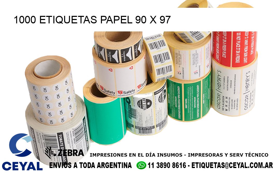 1000 ETIQUETAS PAPEL 90 x 97