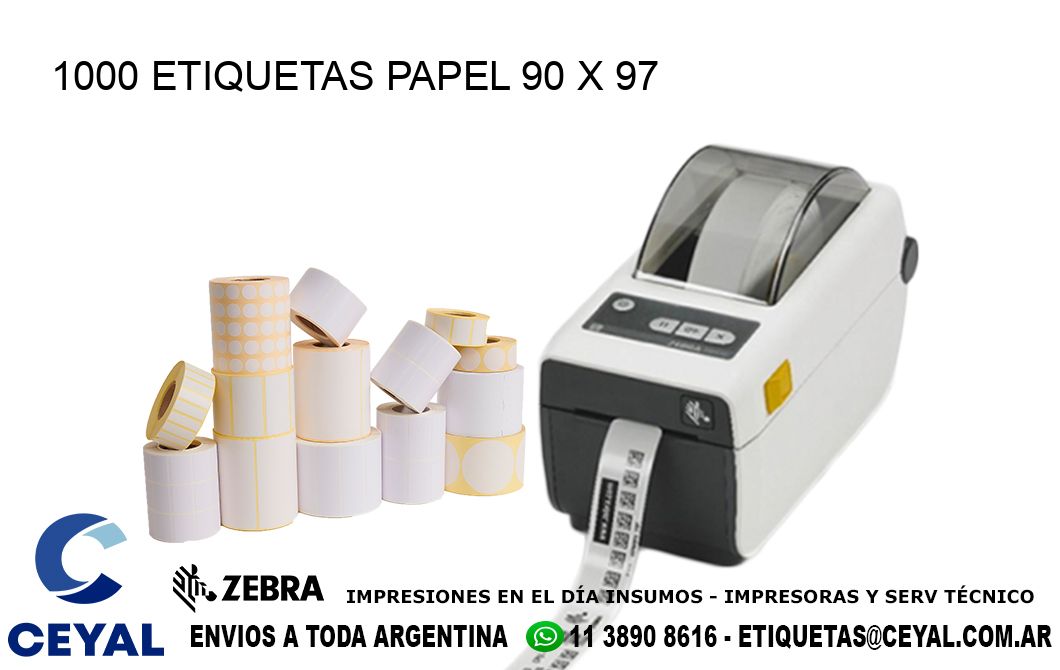 1000 ETIQUETAS PAPEL 90 x 97