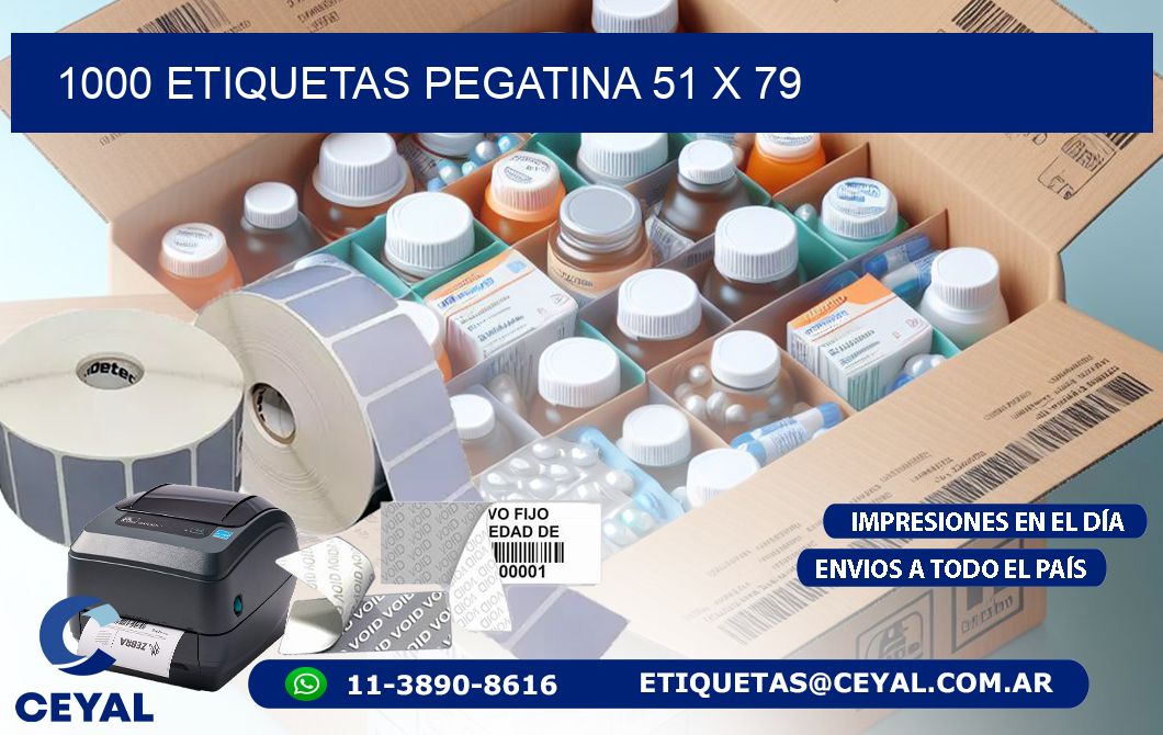 1000 ETIQUETAS PEGATINA 51 x 79