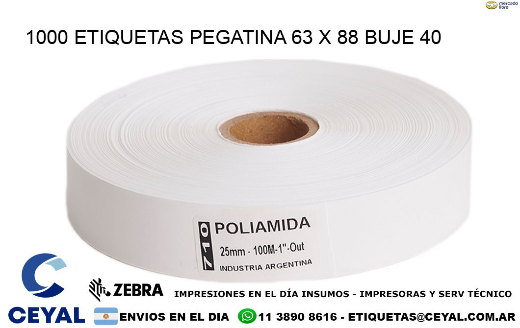 1000 ETIQUETAS PEGATINA 63 x 88 buje 40