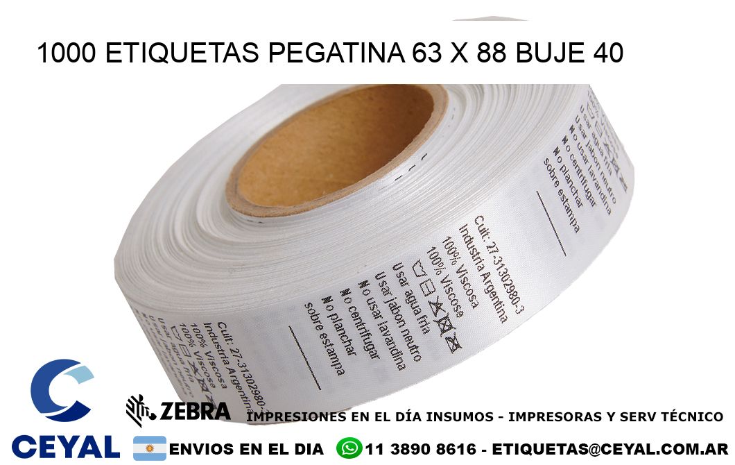 1000 ETIQUETAS PEGATINA 63 x 88 buje 40