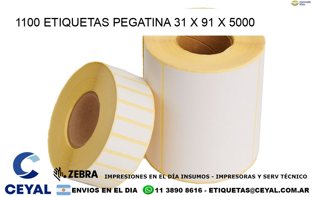 1100 ETIQUETAS PEGATINA 31 x 91 x 5000