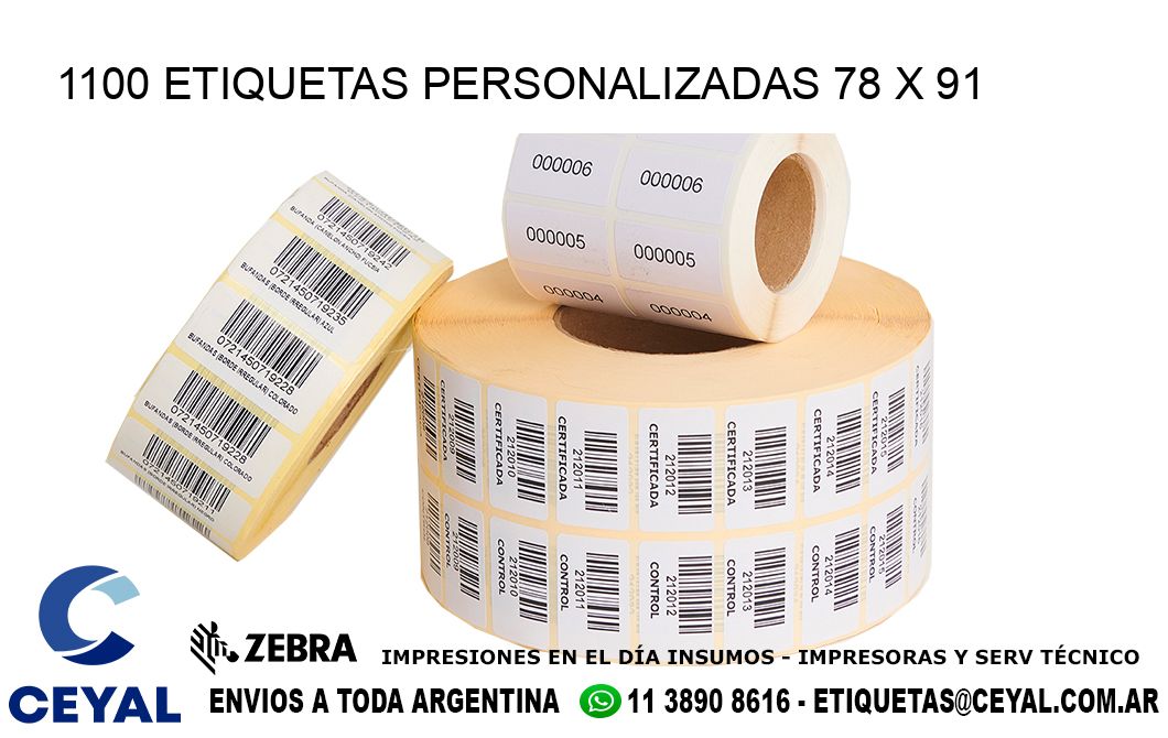 1100 ETIQUETAS PERSONALIZADAS 78 x 91