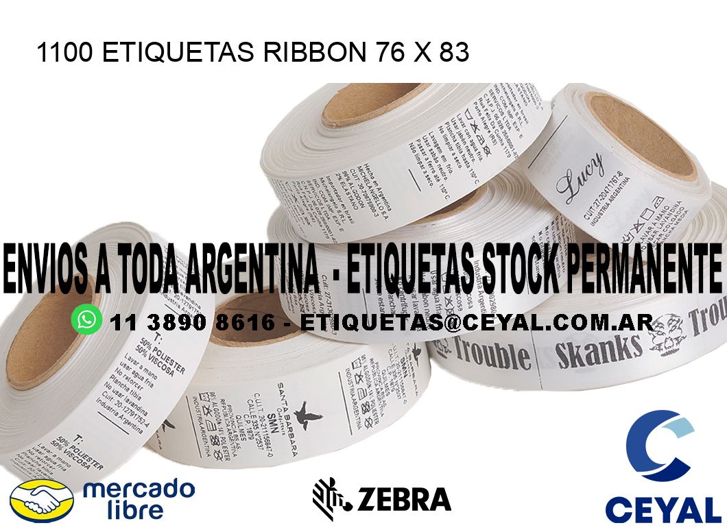 1100 ETIQUETAS RIBBON 76 x 83