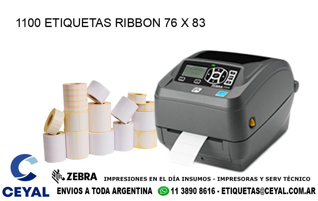 1100 ETIQUETAS RIBBON 76 x 83