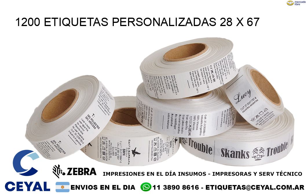 1200 ETIQUETAS PERSONALIZADAS 28 x 67